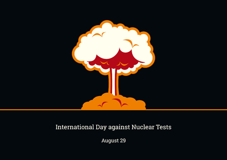 International Day against Nuclear Tests vector. Atomic explosion vector illustration. Important dayのイラスト素材
