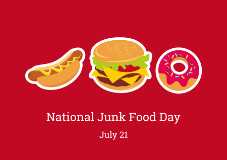 National Junk Food Day vector illustrationのイラスト素材