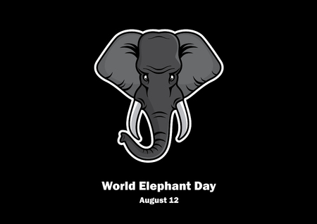 World Elephant Day vector. Elephant head vector illustration. Important dayのイラスト素材
