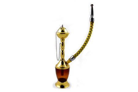 Shisha stock image. Little hookah on a white background