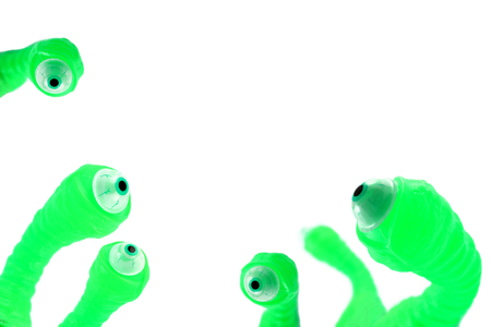 Alien green eyes stock images. Green eyeballs stock images. Scary green eyeballs on a white background. Crazy background with eyesの写真素材