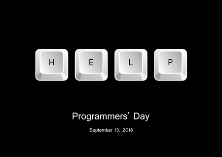 International Programmers' Day vector. Vector illustration keyboard keys. Keyboard on a black...