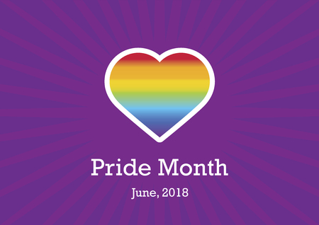 Pride Month vector. Celebrate LGBTQ Pride Month. Rainbow heart LGBT. Celebration of pride. Important dayのイラスト素材