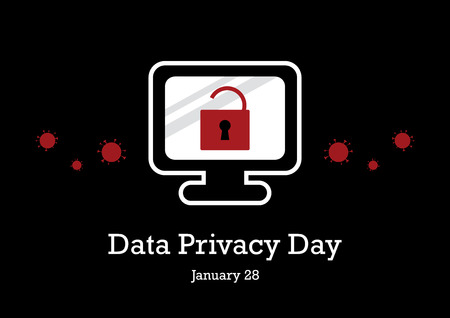 Data Privacy Day vector. Secure computer vector illustration. Computer graphic icon. Data Protection Day vector. Important dayの素材 [FY310112901528]