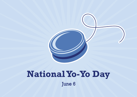 National Yo-Yo Day vector. Yo Yo Toy Vector. Blue Yo-Yo vector. National Yo-Yo Day Posterのイラスト素材