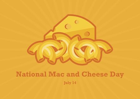 National Mac and Cheese Day vector. Macaroni and Cheese vector. Pasta with cheese icon. National Mac and Cheese Day Posterのイラスト素材
