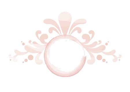 Watercolor Vector Floral Logo. Round watercolor logo isolated on a white background. Delicate feminine logo iconのイラスト素材