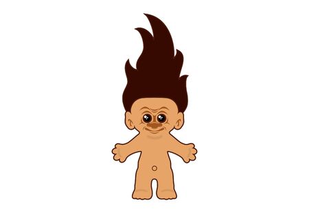 Troll cartoon character. Troll vector icon. Creepy icon on white backgroundのイラスト素材