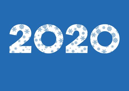 2020 white sign with snowflakes vector. 2020 Sign isolated on a white background. 2020 New Year...