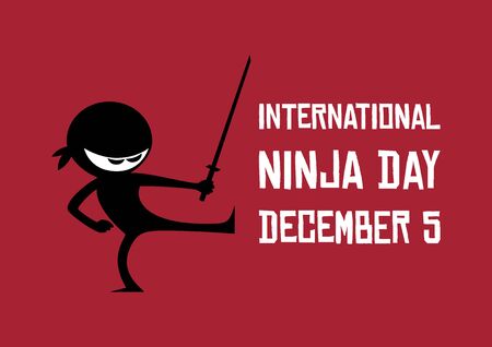 Vector Illustration Keywords: Ninja cartoon character. Ninja isolated on a white background. Vector Illustration Keywords: Ninja Day Posterのイラスト素材