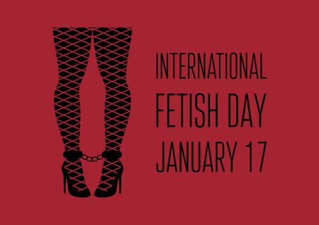 Vector Illustration Keywords: Vector Illustration Keywords: Sexy legs in high heels icon. Holiday BDSM community. Fetish Day Posterのイラスト素材