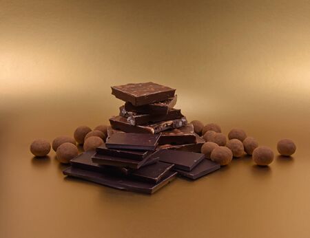 Chocolate candies stock photography Chocolate sweets stock images. Pile of chocolate stock images....