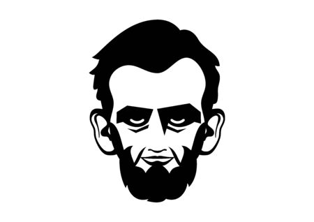 Vector Illustration Keywords: President Abraham Lincoln vector icon. Abraham Lincoln head isolated on a white backgroundのイラスト素材