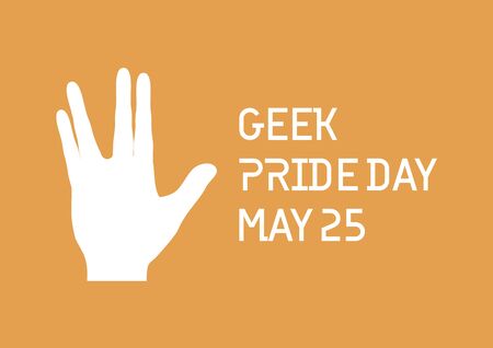 Geek Pride Day vector. Spock hand vector. Gesture Spock sign vulcan greet icon. Spock hand silhouette vector. Geek Pride Day Poster, May 25. Important dayのイラスト素材