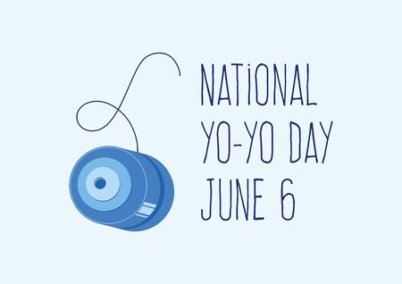 National Yo-Yo Day vector. Blue Yo-Yo toy icon vector. Yo-Yo Day Poster, June 6. Important dayのイラスト素材
