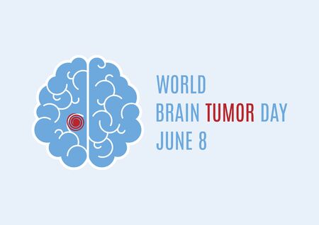 World Brain Tumor Day vector. Human brain icon vector. Sick brain abstract icon. Brain Tumor Day Poster, June 8. Important dayのイラスト素材