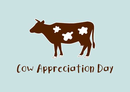 Cow Appreciation Day vector. Cow silhouette icon vector. Cow Appreciation Day Poster, second Tuesday of July. Important dayのイラスト素材