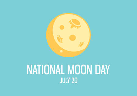 National Moon Day vector. Moon icon vector. Anniversary of landing on the Moon. Moon Day Poster, July 20. Important dayのイラスト素材