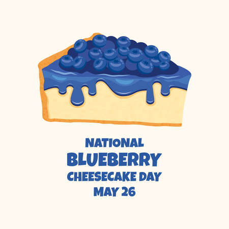 National Blueberry Cheesecake Day vector.のイラスト素材