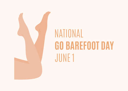 National Go Barefoot Day vector. Women's bare feet vector.のイラスト素材
