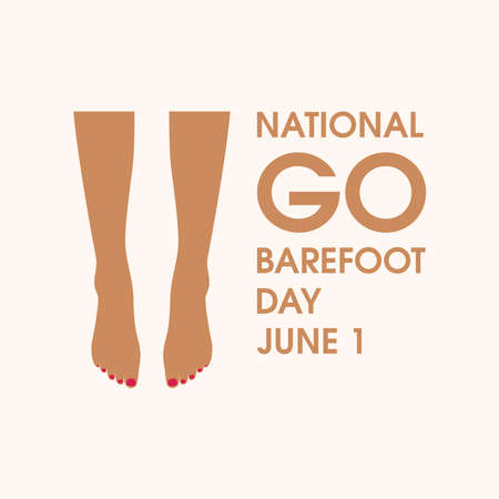 National Go Barefoot Day vector. Women's bare feet vector.のイラスト素材