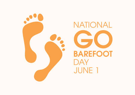 National Go Barefoot Day vector. Human footprint silhouette icon vector.のイラスト素材