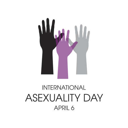 International Asexuality Day vector. Colored raised hands up shape vector.のイラスト素材