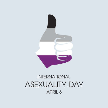 International Asexuality Day vector. Thumb up like hand shape asexual pride flag icon vector.のイラスト素材