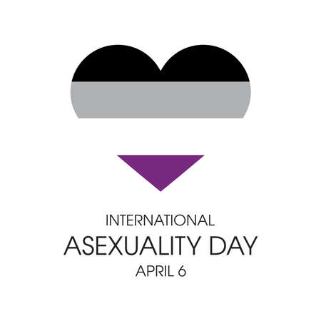 International Asexuality Day vector. Asexuality flag in heart shape vector icon isolated on a white background.のイラスト素材