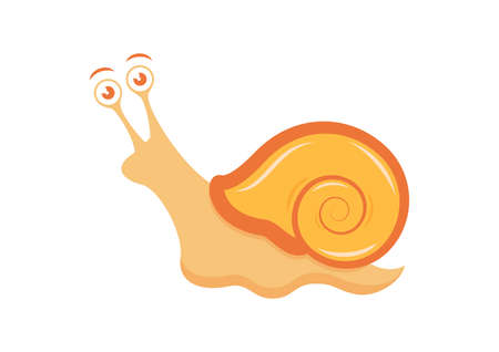 Funny snail with a surprised expression icon vector.のイラスト素材