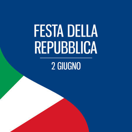 Republic Day or Italian Republic Day vector. Italian flag isolated on a blue background vector. Italy's National Day. Republic Day Poster, June 2.のイラスト素材