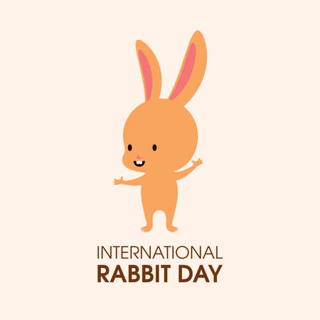 International Rabbit Day vector. Cute brown rabbit icon vector. Happy bunny pet vector. Important dayのイラスト素材