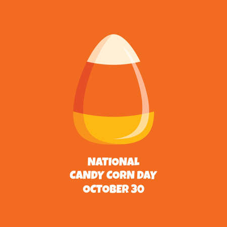 National Candy Corn Day vector. Popular halloween candy icon vector isolated on orange background. Candy Corn Day Poster, October 30. Important dayのイラスト素材