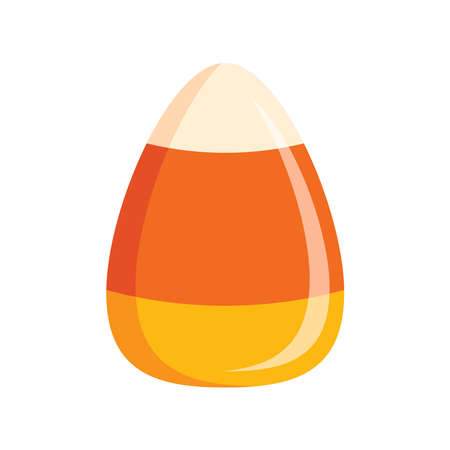 One Candy Corn sweet food icon vector. Popular halloween candy icon vector isolated on a white backgroundのイラスト素材