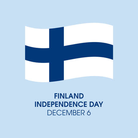 Independence Day of Finland vector. Waving flag of Finland icon vector. Finland's Independence Day Poster, December 6. Important dayのイラスト素材