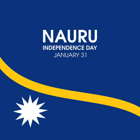 Nauru Independence Day vector. Abstract Flag of Nauru vector. Nauru Independence Day Poster, January 31. Important dayのイラスト素材