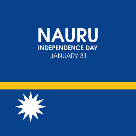 Nauru Independence Day vector. Abstract Flag of Nauru vector. Nauru Independence Day Poster, January 31. Important dayのイラスト素材