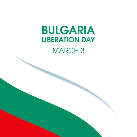 Bulgaria Liberation Day vector. Waving Flag of Bulgaria vector icon isolated on a white background. National holiday of Bulgaria, March 3. Important dayのイラスト素材