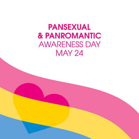 Pansexual and Panromantic Awareness Day vector. Waving panromantic pride flag icon vector isolated on a white background. May 24. Important dayのイラスト素材