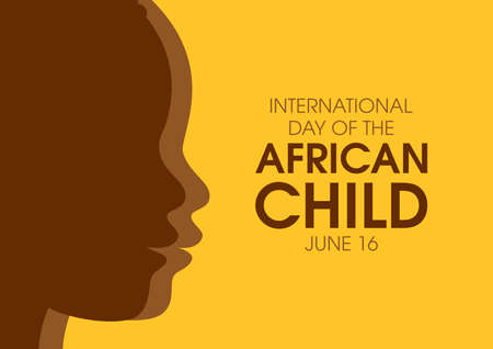 International Day of the African Child vector. Child face from profile silhouette vector. Baby head profile icon. Day of the African Child Poster, June 16. Important dayのイラスト素材