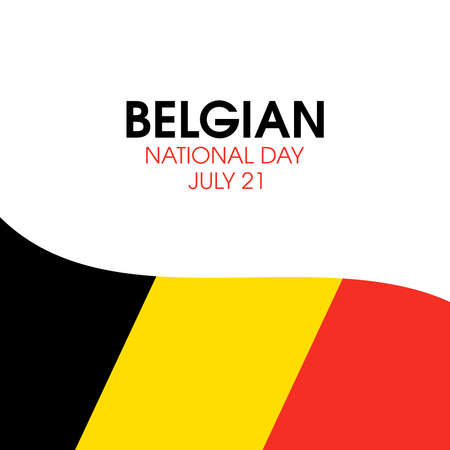 Belgian National Day vector. Abstract waving flag of Belgium icon vector isolated on a white background. Belgian Flag design element. July 21. Important dayのイラスト素材