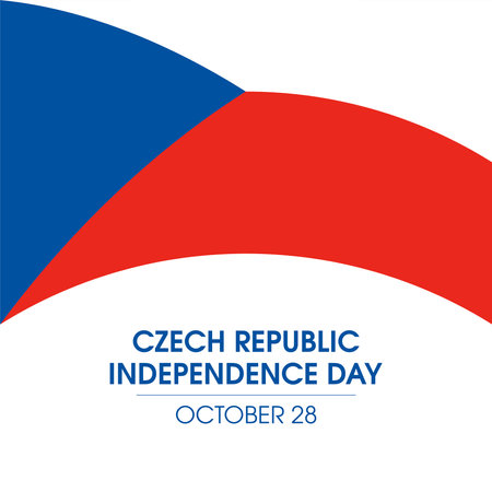 Czech Republic Independence Day vector. Waving Flag of the Czech Republic icon isolated on a white background. Abstract Czech Flag design element. October 28. Important dayのイラスト素材