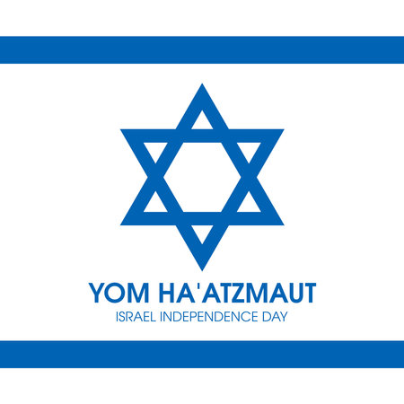 Yom Ha'atzmaut Israel Independence Day vector illustration. Israeli Flag icon vector isolated on a white background. National day of Israel. Important dayのイラスト素材