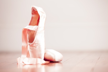 Ballet Shoe on a wooden floor.