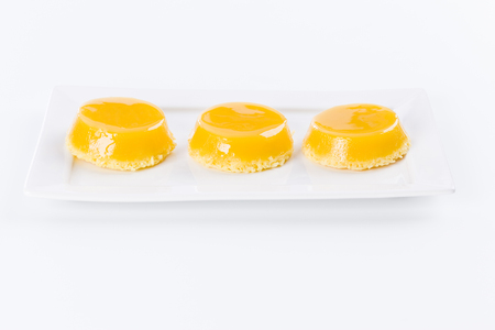Quindim, a Brazilian dessert made with eggs and coconut.の写真素材