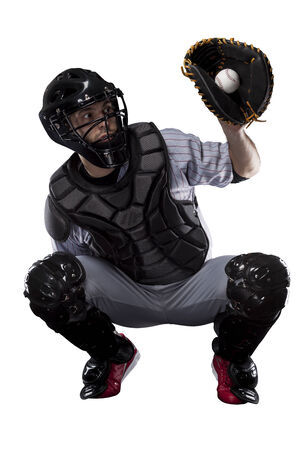 Catcher Baseball Player, on a white background.