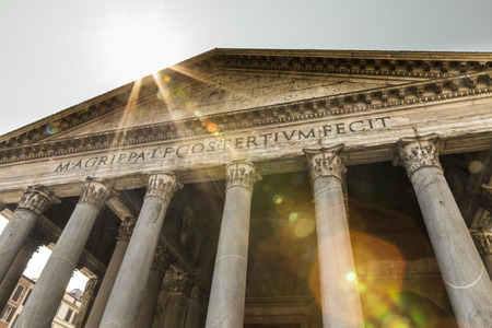 View of the inside of the Pantheon in Rome, Italy.の写真素材