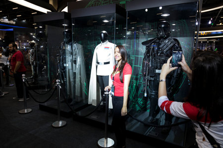 SAO PAULO - DECEMBER 3, 2016: Fans at Star Wars booth in Sao Paulo Comic Con Experience, the annual pop culture convention in Brazil.のeditorial素材