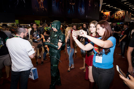 SAO PAULO - DECEMBER 3, 2016: Cosplayer at Sao Paulo Comic Con Experience, the annual pop culture convention in Brazil.のeditorial素材