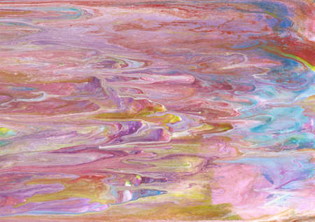 Photograph of an acrylic artwork.  Predominantly pink with gold and purple.の写真素材